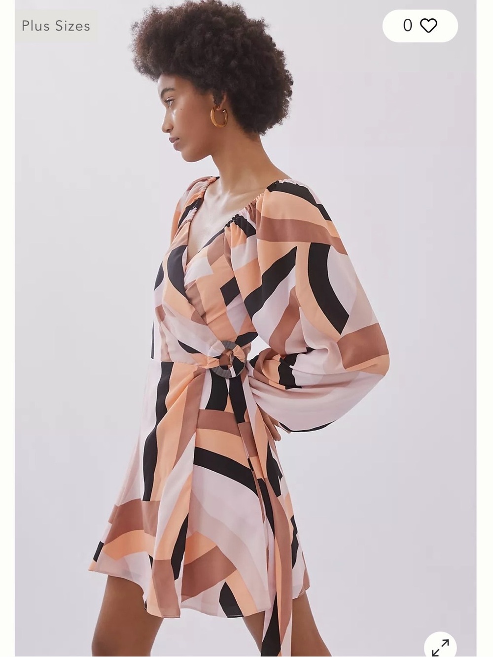 Anthropologie Geo Wrap Mini Dress - Picture 2 of 9